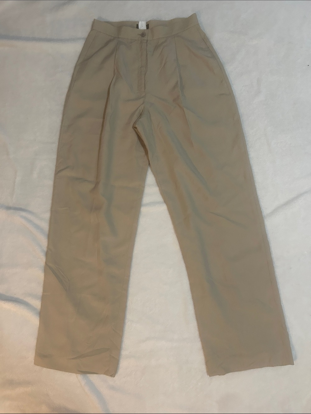 J. Crew Women's Trousers Khaki Wide Leg Size 8 Silk